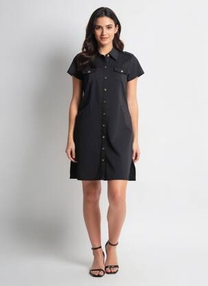 Robe courte noir PAUL BRIAL femme