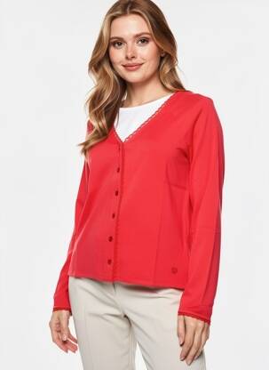 Gilet manches longues rouge PAUL BRIAL femme