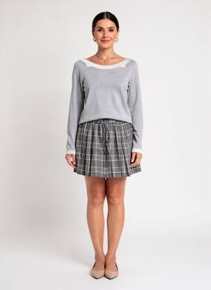 Robe mi-longue manches longues manches longues gris COP COPINE femme