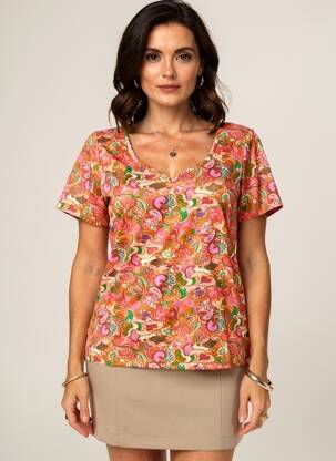 T-shirt orange PAUL BRIAL femme