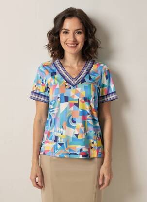 T-shirt bleu PAUL BRIAL femme