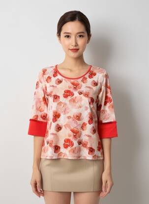 T-shirt rouge PAUL BRIAL femme
