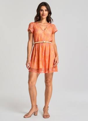 Robe courte orange PAUL BRIAL femme