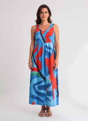 Robe longue bleu MALOKA femme