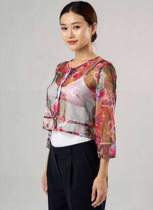 Gilet manches longues violet MALOKA femme