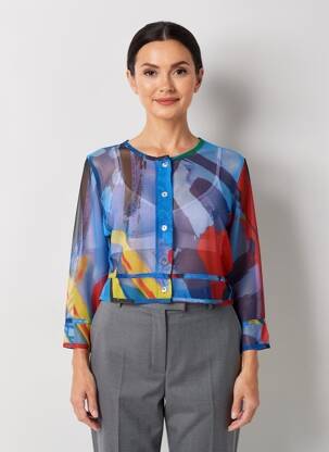 Gilet manches longues bleu MALOKA femme