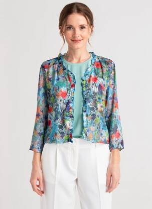 Gilet manches longues bleu MALOKA femme