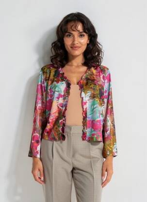 Gilet manches longues rose MALOKA femme