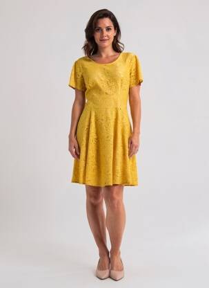 Robe courte jaune PAUL BRIAL femme