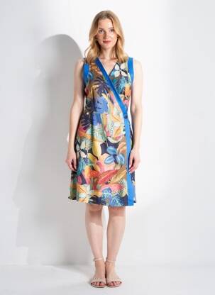 Robe mi-longue bleu PAUL BRIAL femme