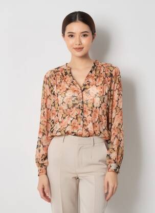 Chemisier orange MANGO femme