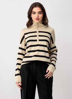Pull col roulé beige OBJECT femme