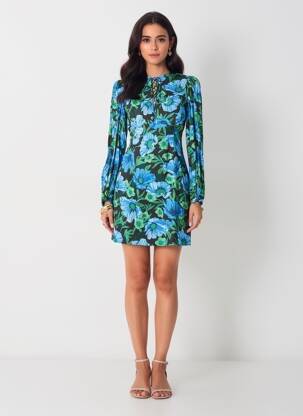 Robe courte bleu MANGO femme