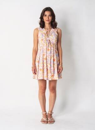 Robe courte rose MANGO femme