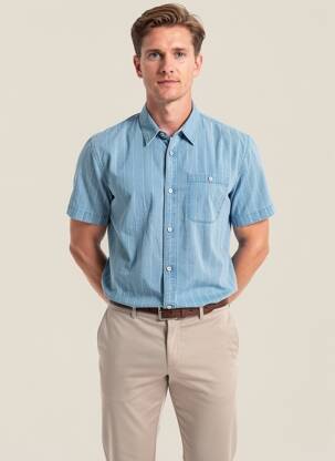 Chemise manches courtes bleu PETROL INDUSTRIES homme
