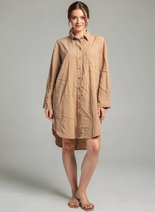 Robe mi-longue marron ONLY femme