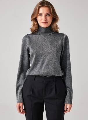 Pull col roulé argent ASTRID BLACK LABEL femme