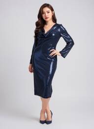 Robe mi-longue bleu NOOR BY NORA GHARIB femme