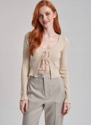 Gilet manches longues marron TALLY WEIJL femme