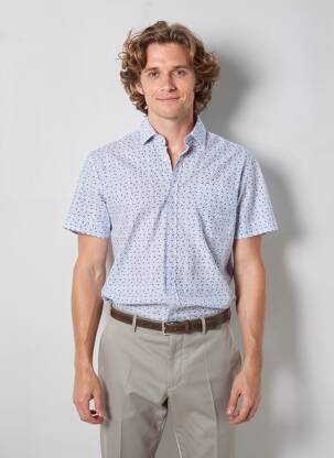 Chemise manches courtes bleu JACK & JONES homme