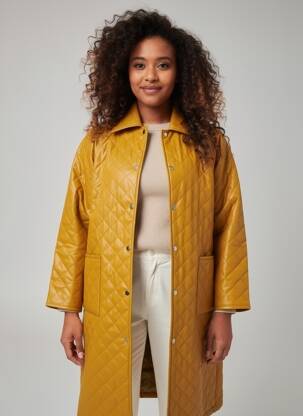 Manteau long coupe droite sans capuche marron GINA TRICOT femme