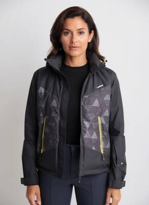 Doudoune manches longues a capuche noir DECATHLON femme