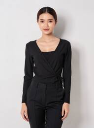 Gilet cache-cœur noir ONLY femme