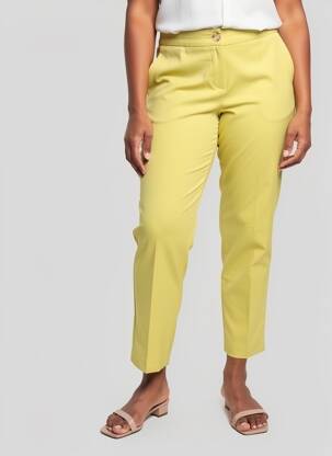 Pantacourt jaune MORGAN femme