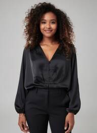 Chemisier noir ASTRID BLACK LABEL femme