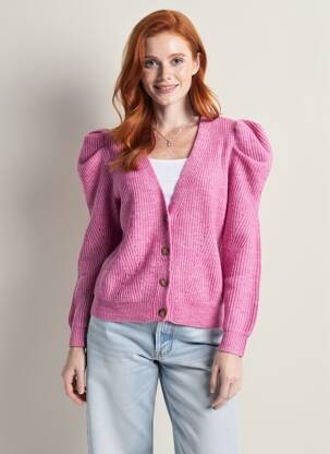 Gilet manches longues rose VILA femme
