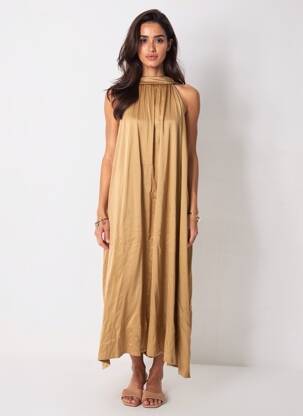 Robe longue marron DIXIE femme