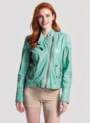 Veste en cuir vert MAZE femme