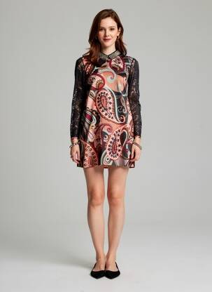 Robe courte noir ANGY SIX femme