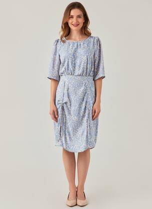 Robe mi-longue bleu ONLY femme