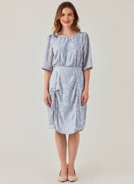 Robe mi-longue bleu ONLY femme