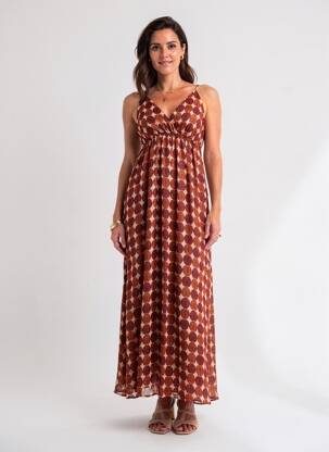 Robe longue marron MOLLY BRACKEN femme