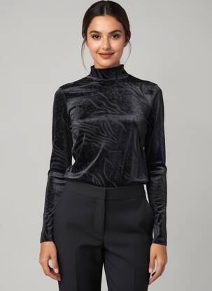 Pull col roulé noir VERO MODA femme