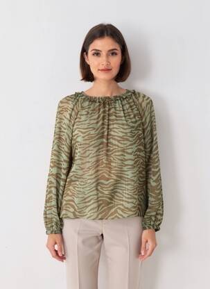 Chemisier vert MANGO femme