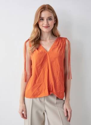 Chemisier orange MANGO femme