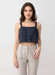 Top bleu SUPERDRY femme