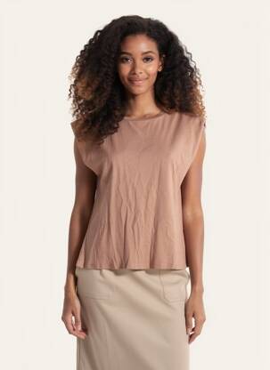 Top marron ONLY femme