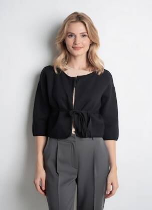 Gilet manches courtes noir YUGEN femme