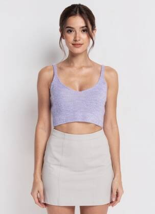 Débardeur violet MANGO femme