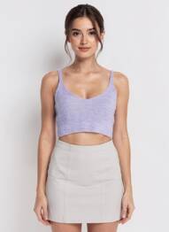 Débardeur violet MANGO femme