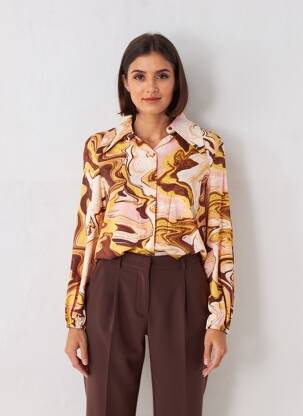 Chemisier marron ONLY femme