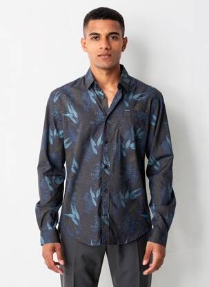 Chemise manches longues bleu GARCIA homme