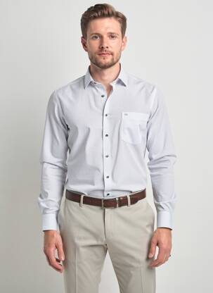 Chemise manches longues bleu OLYMP homme