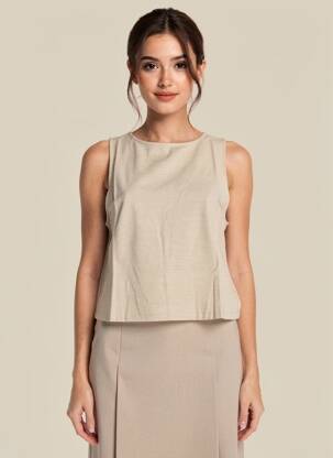 Top beige MANGO femme