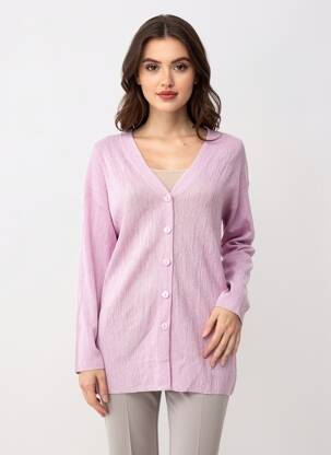 Gilet manches longues violet MANGO femme