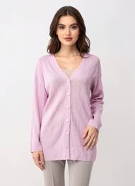Gilet manches longues violet MANGO femme